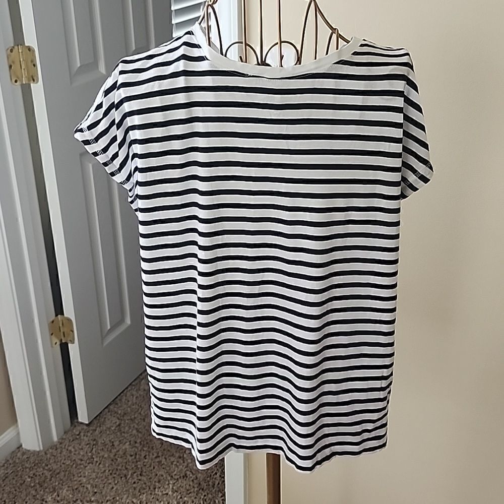Oui Oui French Stripe Euro SummerFor the Republic Sleeveless Size M Striped Tee